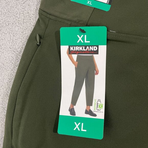 NEW Kirkland Signature Womens XL Cropped Green Dress Pants - Picture 6 of 7